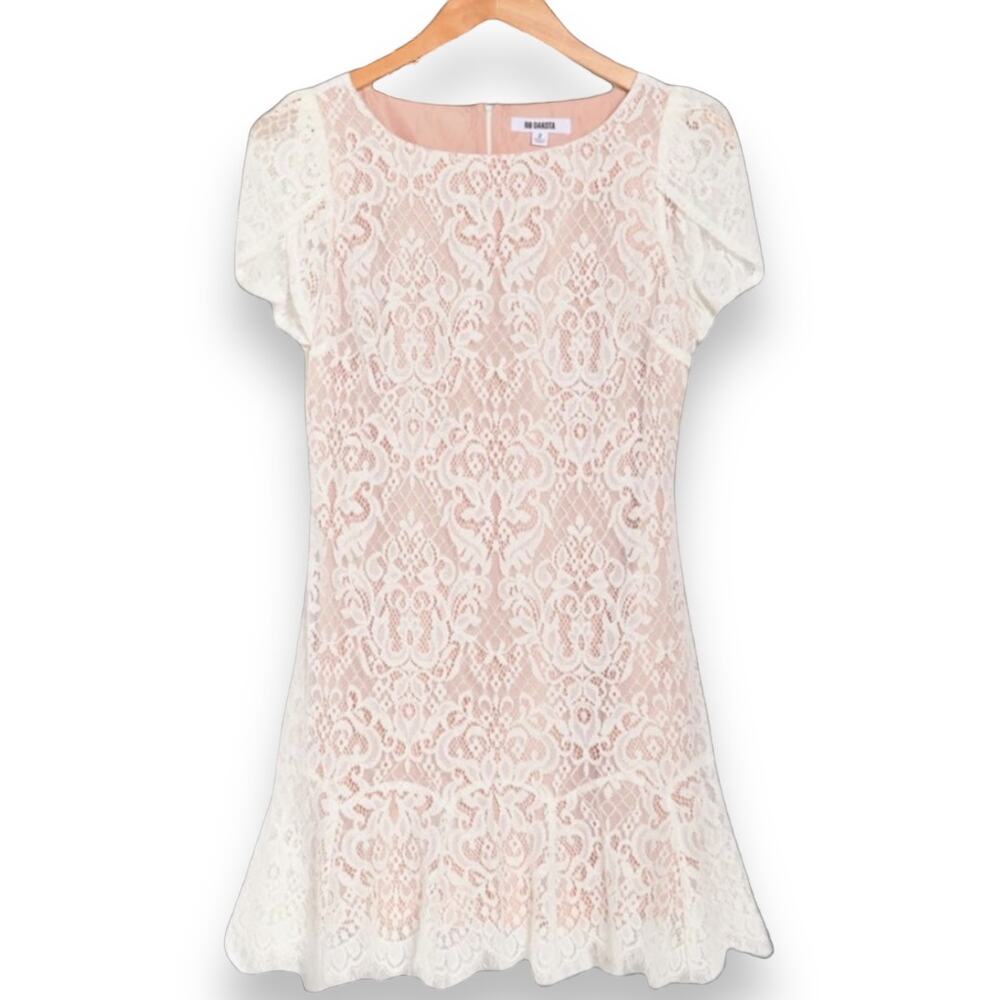 BB Dakota Steve Madden Revolve Fast Lace Environment White Lace Fairy Mini Dress - Picture 2 of 10